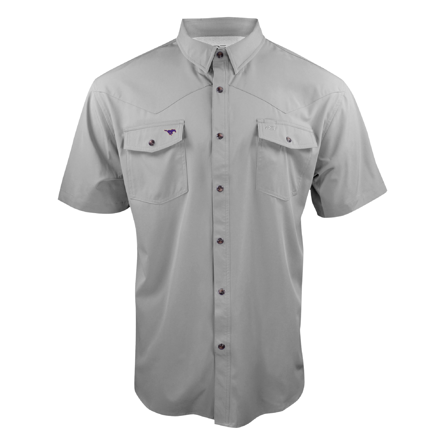 PS220SS Mustang - Fossil Gray Short Sleeve Western Pearl Snap