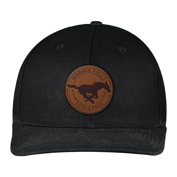 Marble Falls Mustangs - Brown Leather Hat Patch (Premium 2)