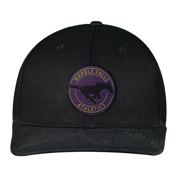 Marble Falls Mustangs - Purple Leather Hat Patch (Premium 2)