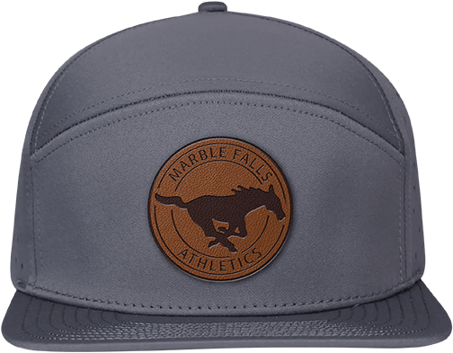 Marble Falls Mustangs - Brown Leather Hat Patch (Premium 2)