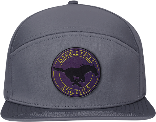 Marble Falls Mustangs - Purple Leather Hat Patch (Premium 2)