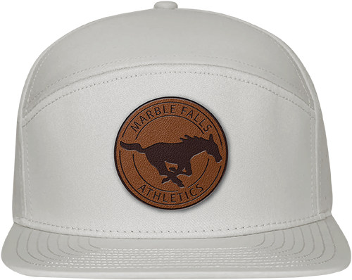 Marble Falls Mustangs - Brown Leather Hat Patch (Premium 2)