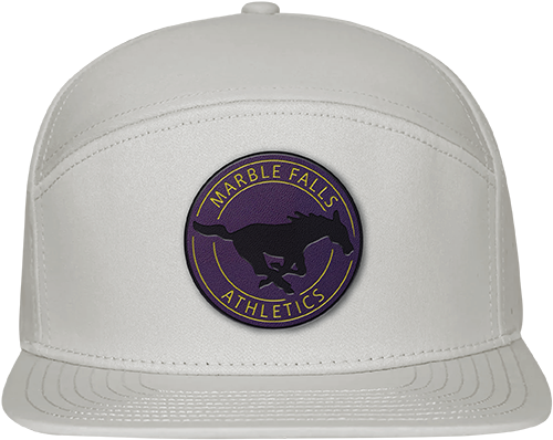 Marble Falls Mustangs - Purple Leather Hat Patch (Premium 2)