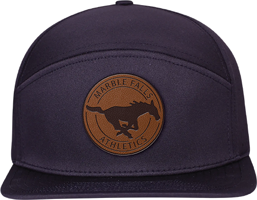 Marble Falls Mustangs - Brown Leather Hat Patch (Premium 2)