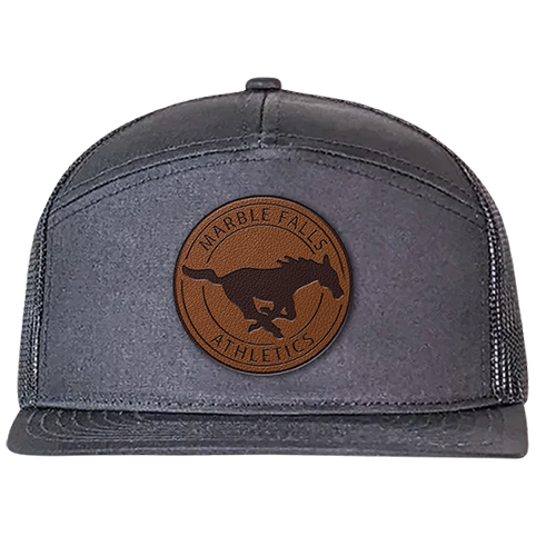 Marble Falls Mustangs - Brown Leather Hat Patch (Pro Series 2)