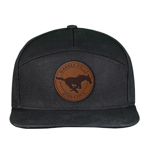 Marble Falls Mustangs - Brown Leather Hat Patch (Premium 2)