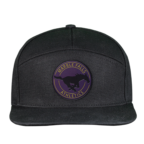 Marble Falls Mustangs - Purple Leather Hat Patch (Premium 2)