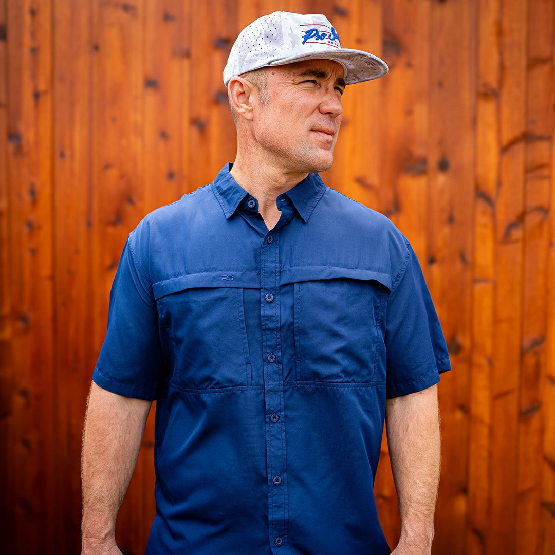 *Limited Stock* Short Sleeve Fishing Shirt - Ocean Blue