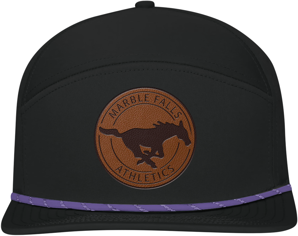 Marble Falls Mustangs - Brown Leather Hat Patch (Premium 2)