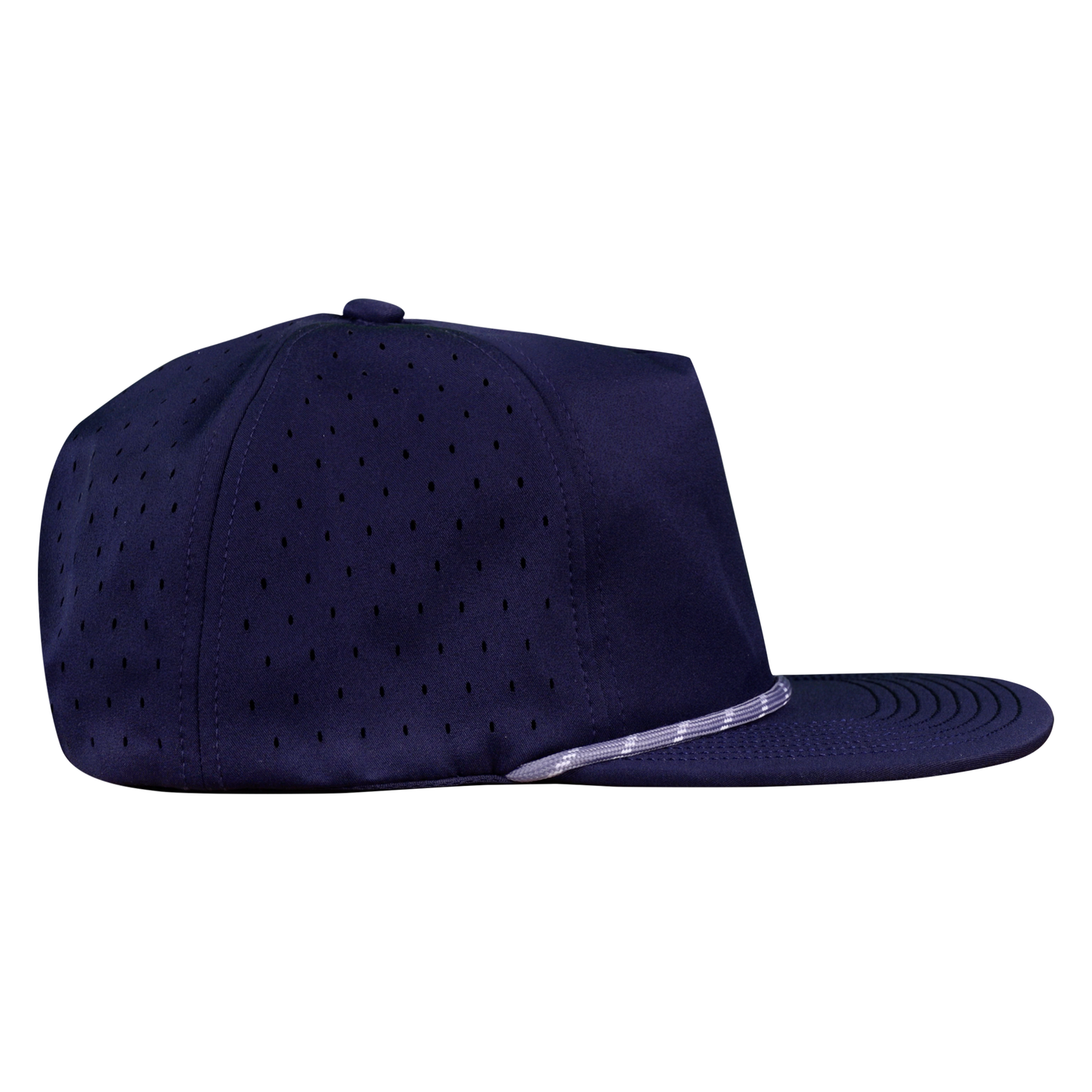 5-Panel Waterproof Non-Structured Golf Hat with Visor Rope - Midnight Blue