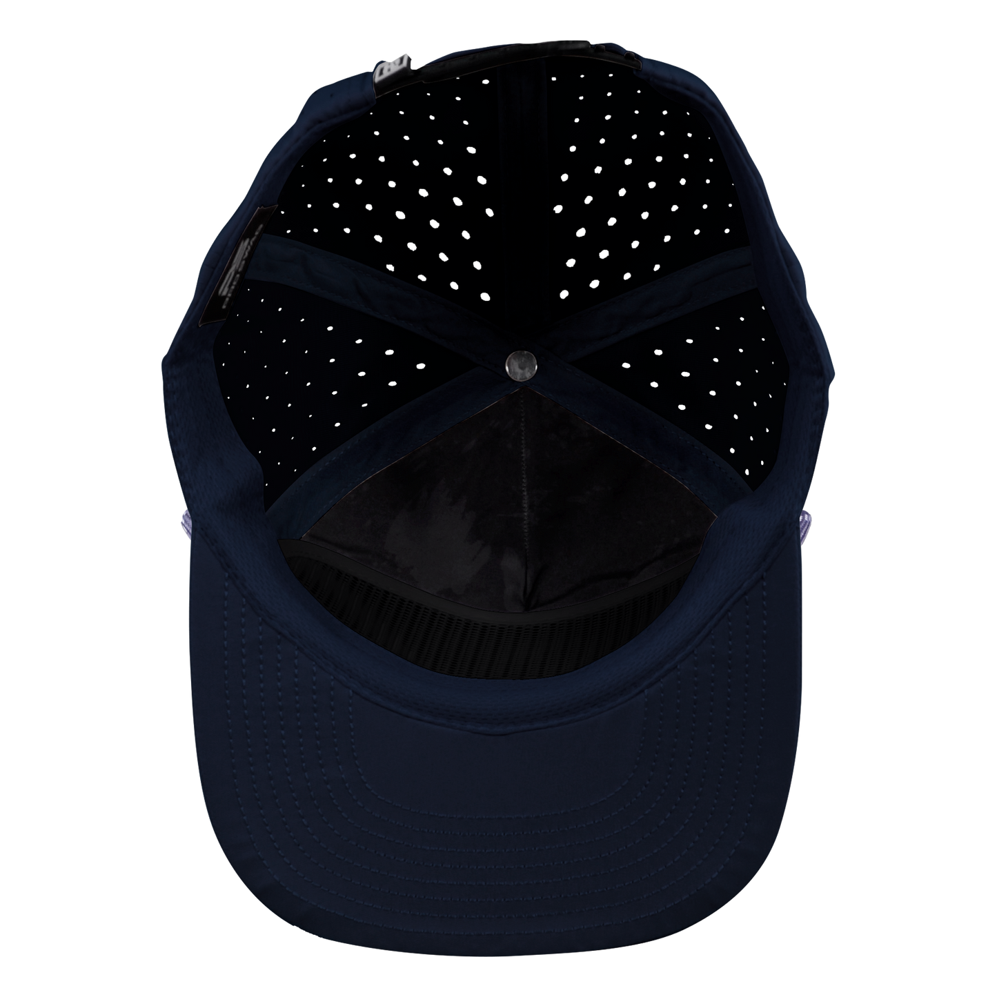 5-Panel Waterproof Non-Structured Golf Hat with Visor Rope - Midnight Blue