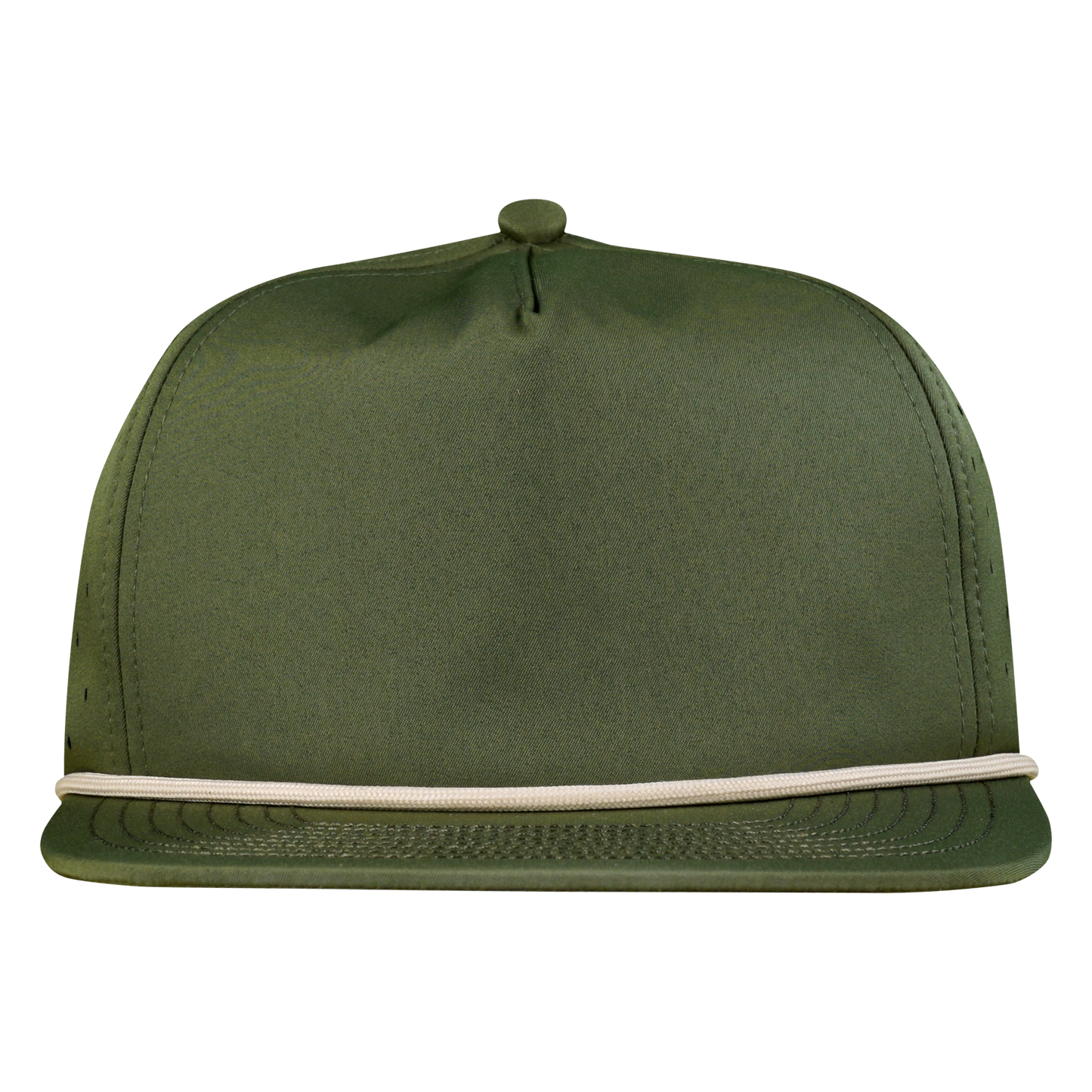 5-Panel Waterproof Non-Structured Golf Hat with Visor Rope - Pine Green