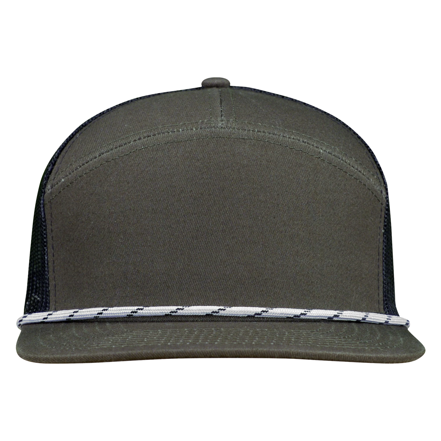 *Limited Stock* High-Profile 7-Panel Hat with Visor Rope - Fossil Gray