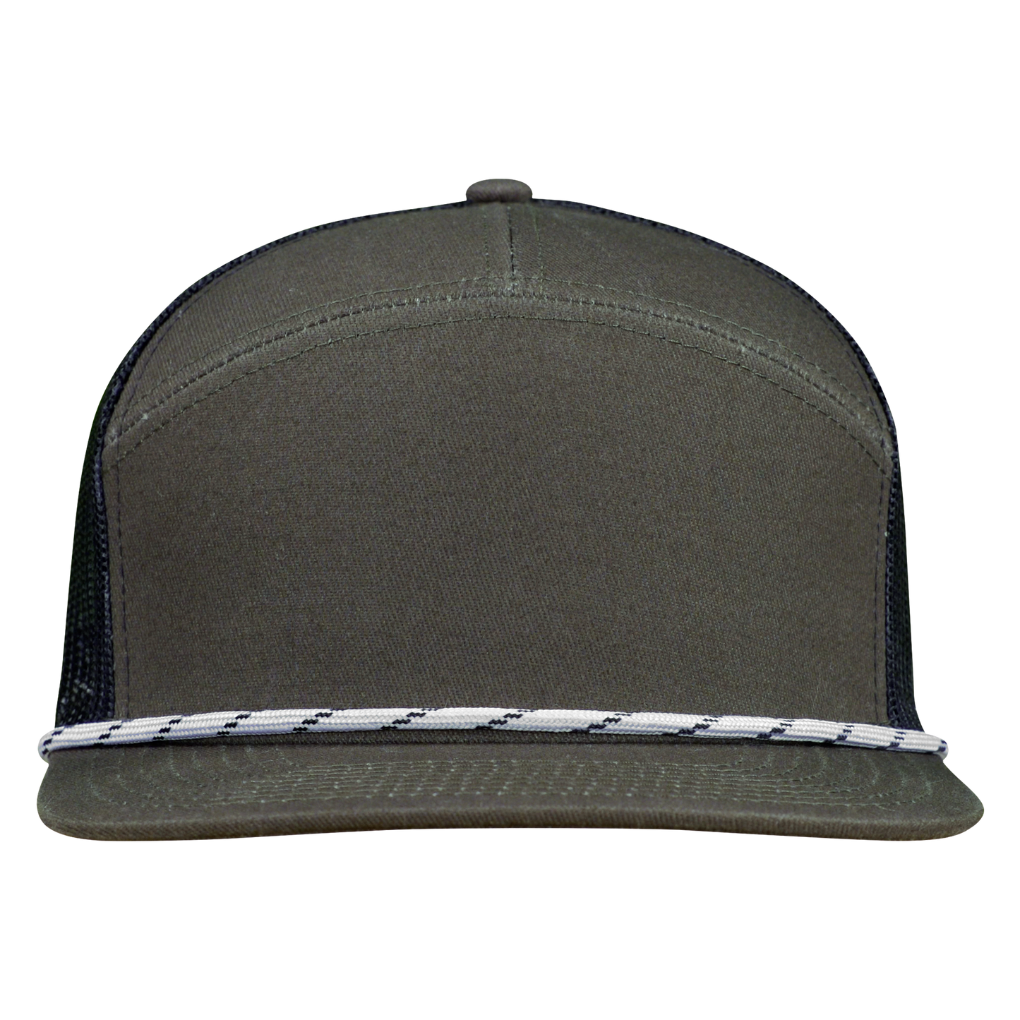 *Limited Stock* High-Profile 7-Panel Hat with Visor Rope - Fossil Gray