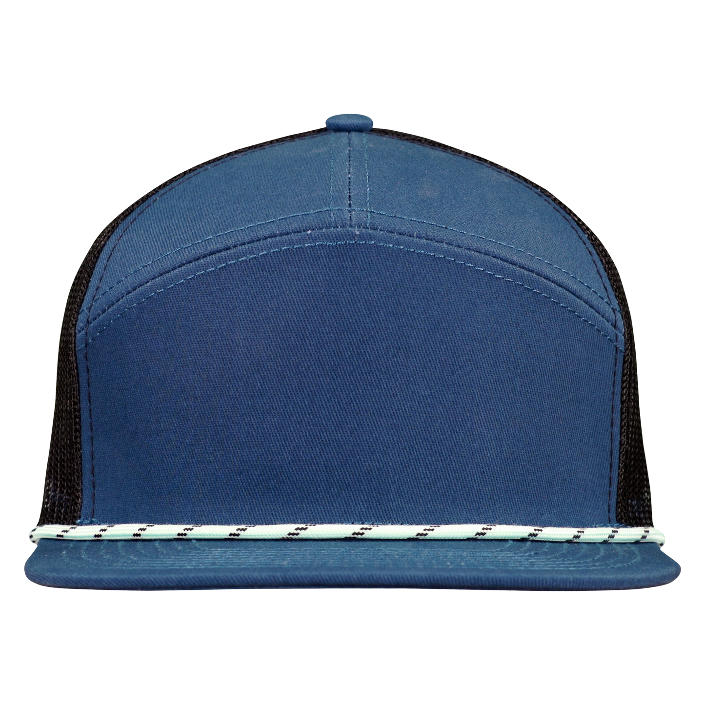*Limited Stock* High-Profile 7-Panel Hat with Visor Rope - Pelagic Blue
