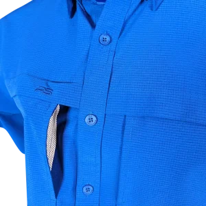PS210 Short Sleeve Fishing Shirt - Ocean Blue