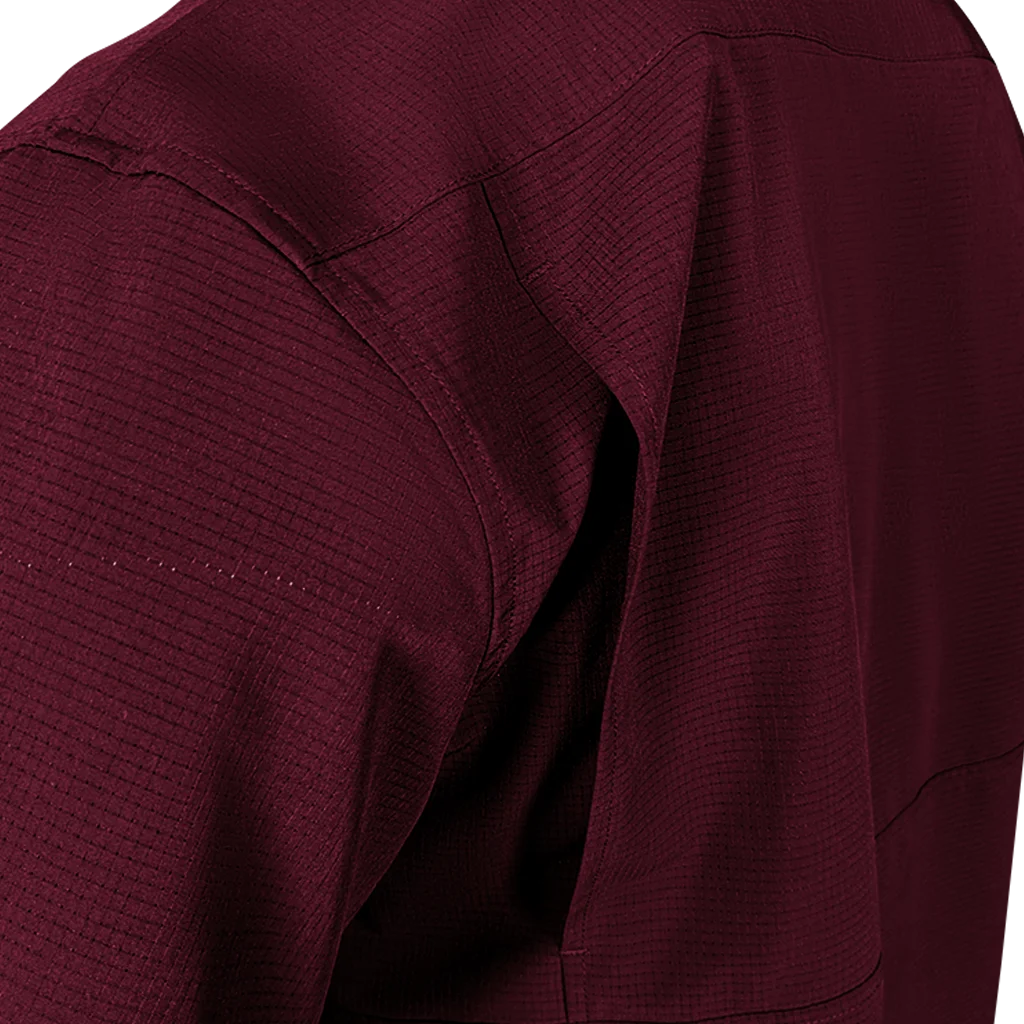 PS210 Short Sleeve Fishing Shirt - Sangria Maroon