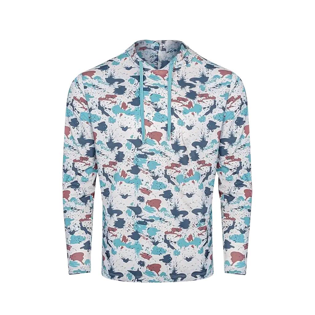 PS300H Long Sleeve Performance Fishing Hoodie - Baja Camo 3