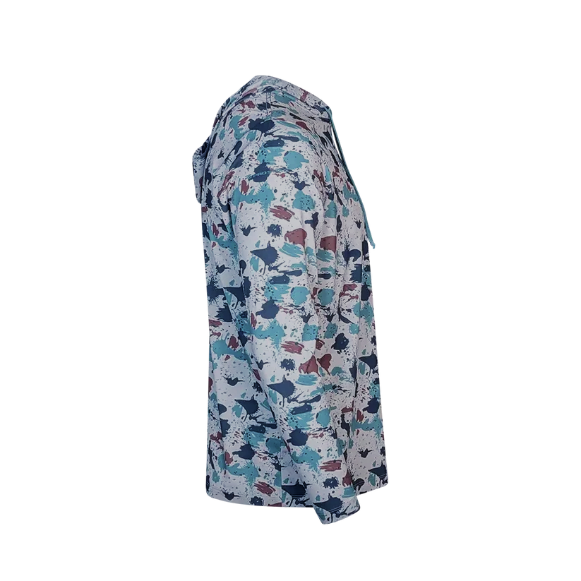 PS300H Long Sleeve Performance Fishing Hoodie - Baja Camo 3