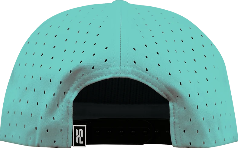 5-Panel Waterproof Non-Structured Golf Hat - Seafoam Green back view