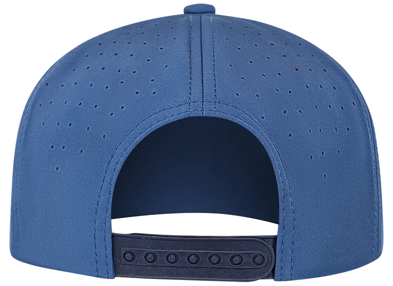 *Limited Stock* 5-Panel Golf Hat with Visor Rope - Pelagic Blue back view