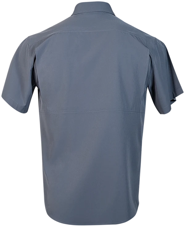 *Limited Stock* Pro Series Flex Short Sleeve Fishing Shirt - Storm Blue back view