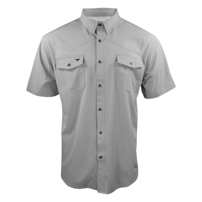 PS220SS Mustang - Fossil Gray Short Sleeve Western Pearl Snap