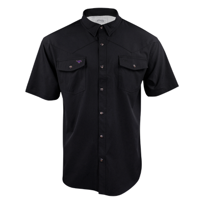 PS220SS Mustang - Sable Black Short Sleeve Western Pearl Snap