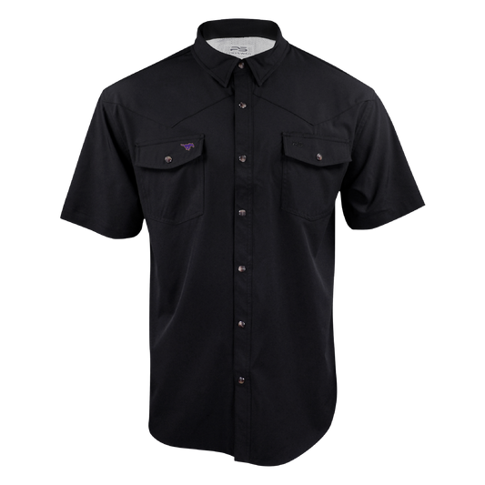 PS220SS Mustang - Sable Black Short Sleeve Western Pearl Snap