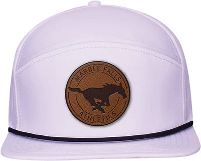 Marble Falls Mustangs - Brown Leather Hat Patch (Premium 2)