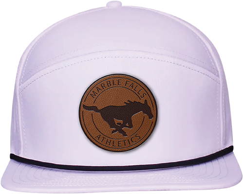 Marble Falls Mustangs - Brown Leather Hat Patch (Premium 2)