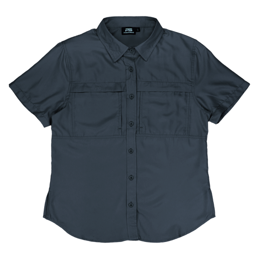 *Limited Stock*  Women's Short Sleeve Fishing Shirt - Fossil Gray