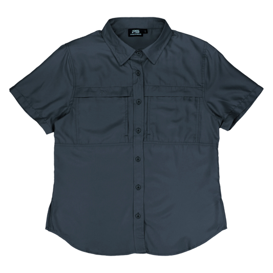 *Limited Stock*  Women's Short Sleeve Fishing Shirt - Fossil Gray