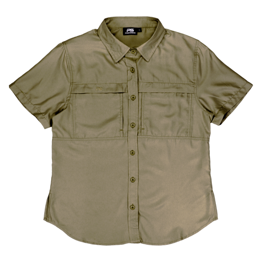 *Limited Stock*  Women's Short Sleeve Fishing Shirt - Olive Green