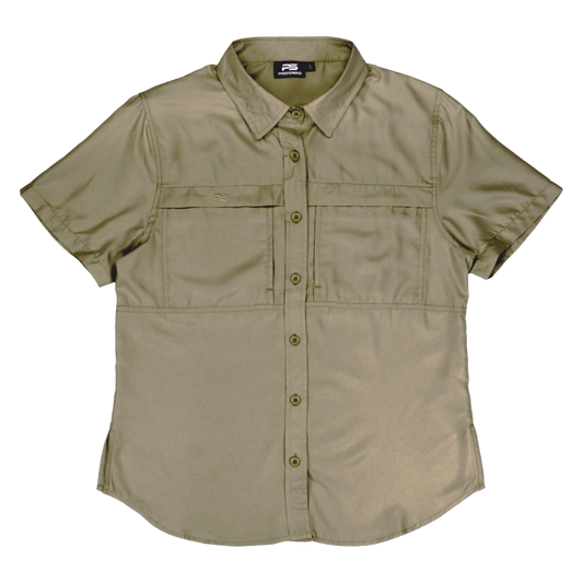 *Limited Stock*  Women's Short Sleeve Fishing Shirt - Olive Green