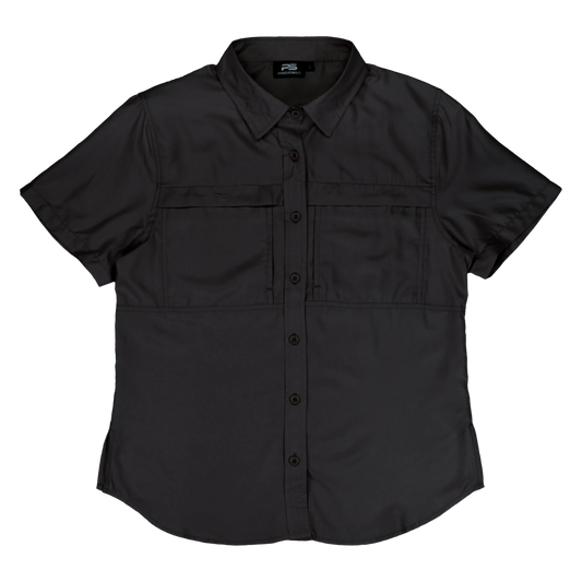 *Limited Stock*  Women's Short Sleeve Fishing Shirt - Sable Black