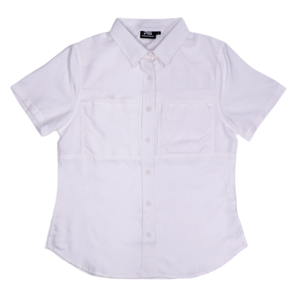 *Limited Stock*  Women's Short Sleeve Fishing Shirt - Salt White