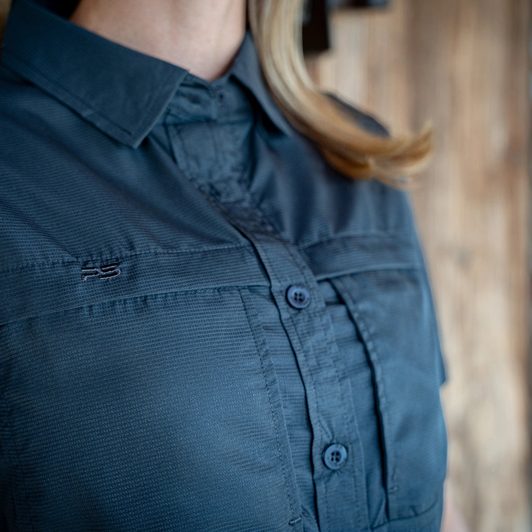 *Limited Stock*  Women's Short Sleeve Fishing Shirt - Fossil Gray