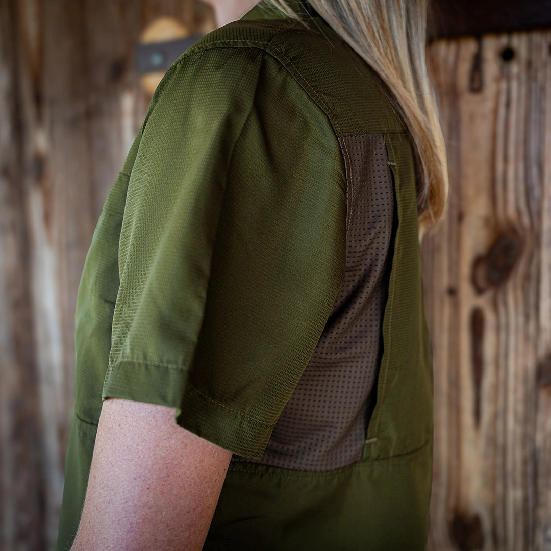 *Limited Stock*  Women's Short Sleeve Fishing Shirt - Olive Green