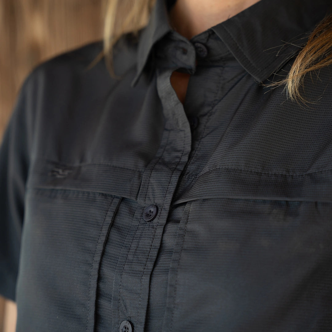 *Limited Stock*  Women's Short Sleeve Fishing Shirt - Sable Black
