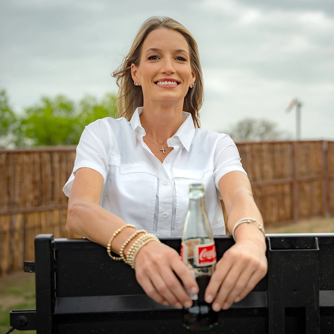 *Limited Stock*  Women's Short Sleeve Fishing Shirt - Salt White