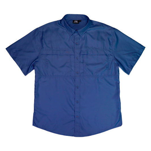 *Limited Stock*  Short Sleeve Fishing Shirt - Ocean Blue