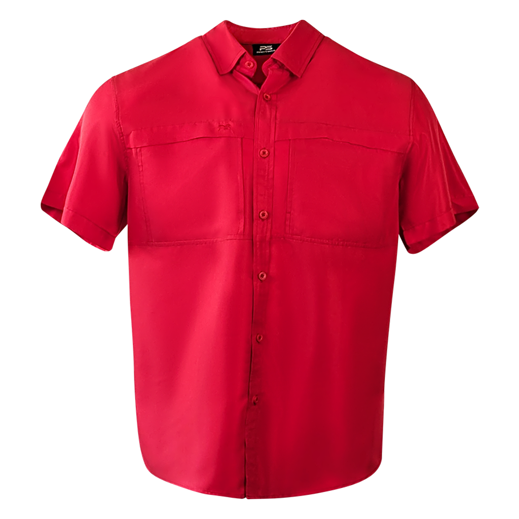 PS100HPS Short Sleeve Fishing Shirt - Ruby Red