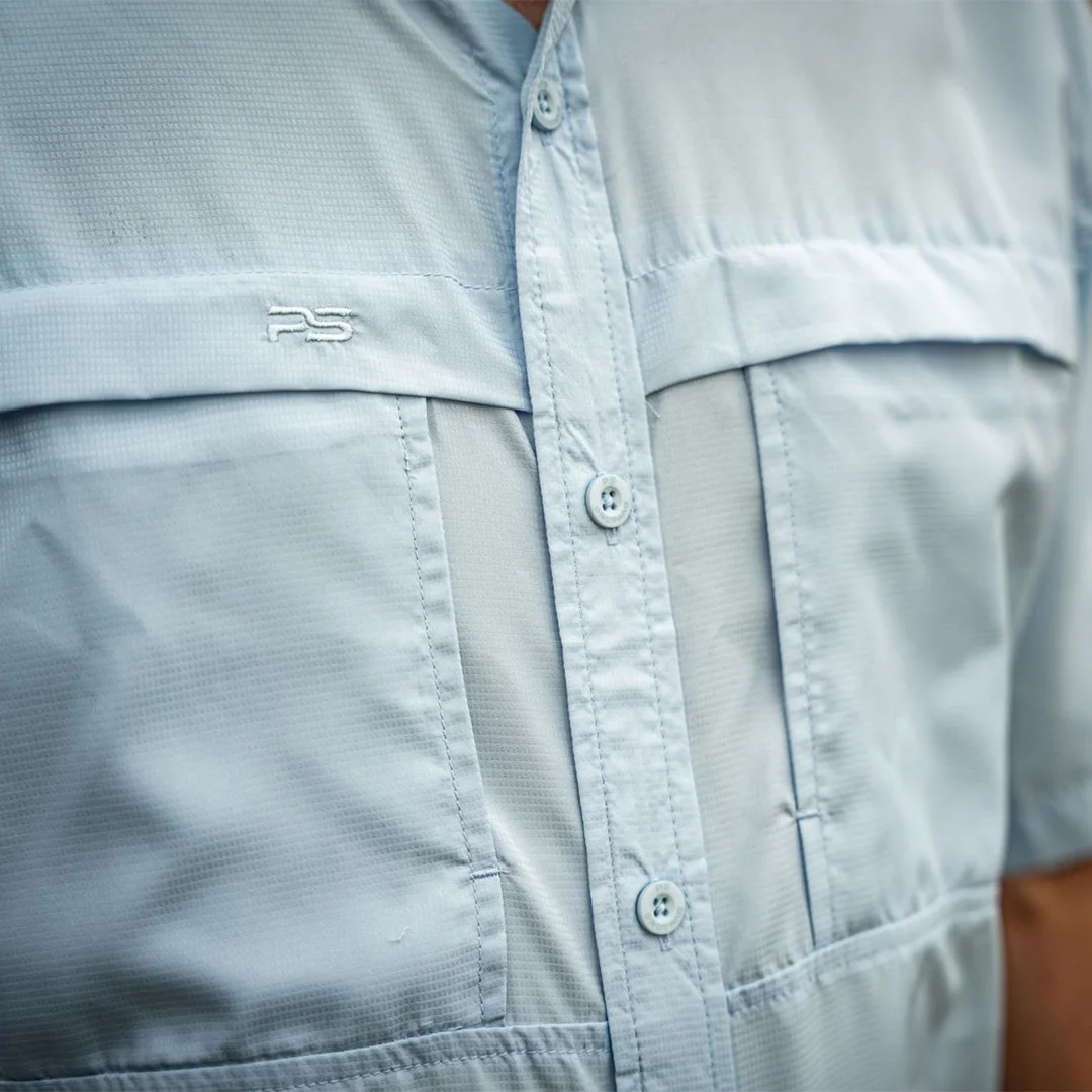 *Limited Stock*  Short Sleeve Fishing Shirt - Carolina Blue