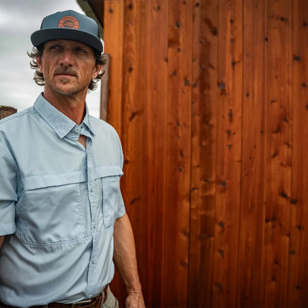 *Limited Stock*  Short Sleeve Fishing Shirt - Carolina Blue