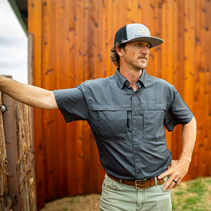 *Limited Stock*  Short Sleeve Fishing Shirt - Fossil Gray