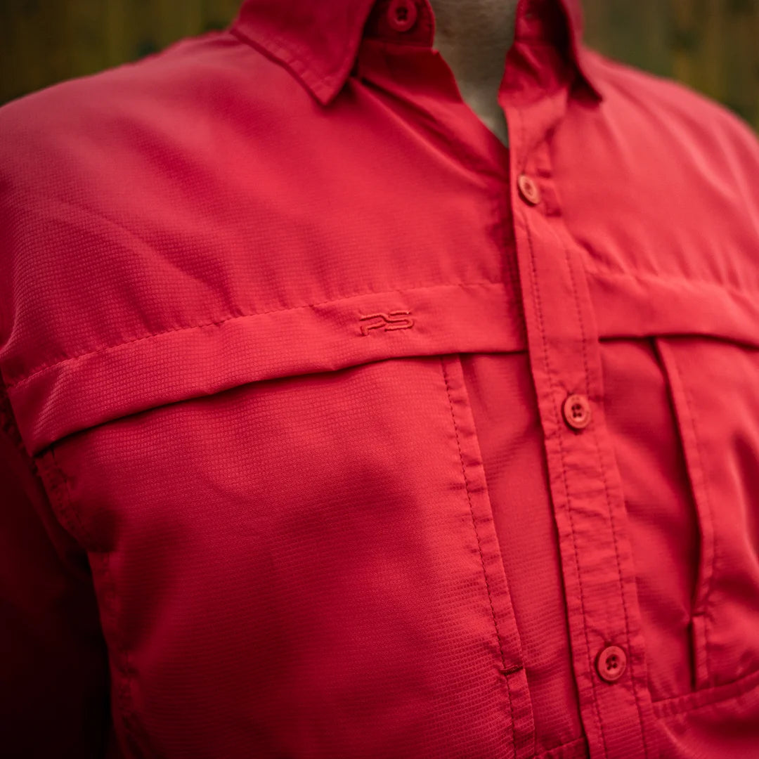 *Limited Stock*  Short Sleeve Fishing Shirt - Ruby Red
