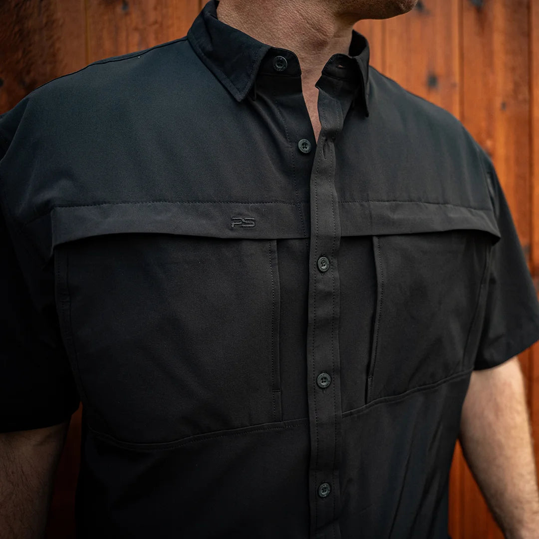 *Limited Stock*  Short Sleeve Fishing Shirt - Sable Black