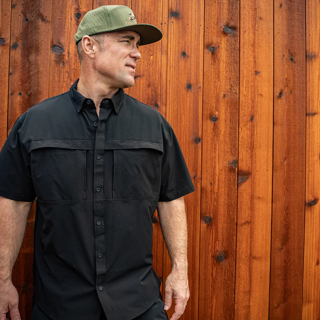 *Limited Stock*  Short Sleeve Fishing Shirt - Sable Black