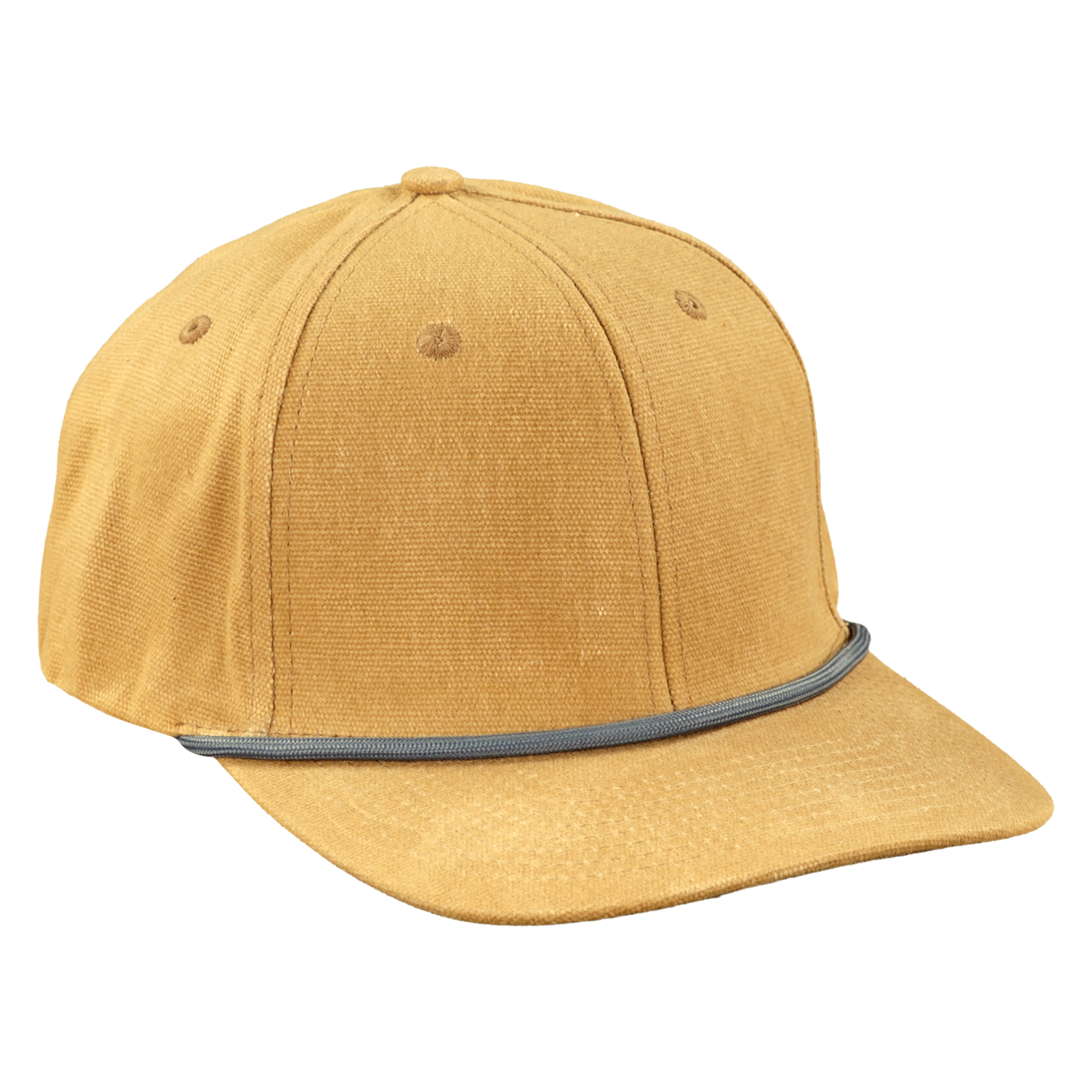 Premium Wax Canvas 6-Panel Hat with Visor Rope - Sahara Tan